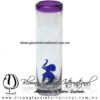 Tequilero Cilíndrico con Elefante y Borde de Color Morado, Fábrica de Vidrio Soplado Artesanal, made in México - Blown Glass Factory Store Tonala, Handcraft, Handmade.
