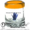 Tequilero Cilíndrico con Agave y Borde de Color Naranja, Fábrica de Vidrio Soplado Artesanal, made in México - Blown Glass Factory Store Tonala, Handcraft, Handmade.