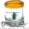 Tequilero Cilíndrico con Agave y Borde de Color Naranja, Fábrica de Vidrio Soplado Artesanal, made in México - Blown Glass Factory Store Tonala, Handcraft, Handmade.