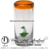 Tequilero Cilíndrico con Barco Velero y Borde de Color Naranja, Fábrica de Vidrio Soplado Artesanal, made in México - Blown Glass Factory Store Tonala, Handcraft, Handmade. Tequilero Cilíndrico con Barco Velero y Borde de Color Naranja, Fábrica de Vidrio Soplado Artesanal, made in México - Blown Glass Factory Store Tonala, Handcraft, Handmade.