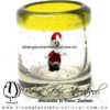 Tequilero Cilíndrico Cristal con Santa Claus y Borde de Color Amarillo. Fábrica de Vidrio Soplado Artesanal, made in México - Blown Glass Factory Store Tonala, Handcraft, Handmade. Tequilero Cilíndrico Cristal con Santa Claus y Borde de Color Amarillo. Fábrica de Vidrio Soplado Artesanal, made in México - Blown Glass Factory Store Tonala, Handcraft, Handmade.