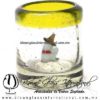 Tequilero Cilíndrico Cristal con Rancherito y Borde de Color Amarillo. Fábrica de Vidrio Soplado Artesanal, made in México - Blown Glass Factory Store Tonala, Handcraft, Handmade. Tequilero Cilíndrico Cristal con Rancherito y Borde de Color Amarillo. Fábrica de Vidrio Soplado Artesanal, made in México - Blown Glass Factory Store Tonala, Handcraft, Handmade.