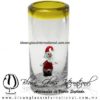 Tequilero Cilíndrico Cristal con Santa Claus y Borde de Color Amarillo. Fábrica de Vidrio Soplado Artesanal, made in México - Blown Glass Factory Store Tonala, Handcraft, Handmade. Tequilero Cilíndrico Cristal con Santa Claus y Borde de Color Amarillo. Fábrica de Vidrio Soplado Artesanal, made in México - Blown Glass Factory Store Tonala, Handcraft, Handmade.