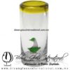 Tequilero Cilíndrico con Barco Velero y Borde de Color Amarillo, Fábrica de Vidrio Soplado Artesanal, made in México - Blown Glass Factory Store Tonala, Handcraft, Handmade. Tequilero Cilíndrico con Barco Velero y Borde de Color Amarillo, Fábrica de Vidrio Soplado Artesanal, made in México - Blown Glass Factory Store Tonala, Handcraft, Handmade.