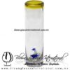 Tequilero Cilíndrico con Barco Velero y Borde de Color Amarillo, Fábrica de Vidrio Soplado Artesanal, made in México - Blown Glass Factory Store Tonala, Handcraft, Handmade. Tequilero Cilíndrico con Barco Velero y Borde de Color Amarillo, Fábrica de Vidrio Soplado Artesanal, made in México - Blown Glass Factory Store Tonala, Handcraft, Handmade.