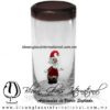 Tequilero Cilíndrico Cristal con Santa Claus y Borde de Color Chocolate. Fábrica de Vidrio Soplado Artesanal, made in México - Blown Glass Factory Store Tonala, Handcraft, Handmade. Tequilero Cilíndrico Cristal con Santa Claus y Borde de Color Chocolate. Fábrica de Vidrio Soplado Artesanal, made in México - Blown Glass Factory Store Tonala, Handcraft, Handmade.