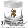 Tequilero Cilíndrico con Elefante y Borde de Color Opalino Blanco, Fábrica de Vidrio Soplado Artesanal, made in México - Blown Glass Factory Store Tonala, Handcraft, Handmade.