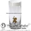 Tequilero Cilíndrico con Elefante y Borde de Color Opalino Blanco, Fábrica de Vidrio Soplado Artesanal, made in México - Blown Glass Factory Store Tonala, Handcraft, Handmade.