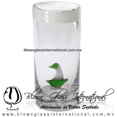 Tequilero Cilíndrico con Barco Velero y Borde de Color Blanco opalino, Fábrica de Vidrio Soplado Artesanal, made in México - Blown Glass Factory Store Tonala, Handcraft, Handmade. Tequilero Cilíndrico con Barco Velero y Borde de Color Blanco opalino, Fábrica de Vidrio Soplado Artesanal, made in México - Blown Glass Factory Store Tonala, Handcraft, Handmade.