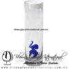 Tequilero Cilíndrico con Elefante y Borde de Color Opalino Blanco, Fábrica de Vidrio Soplado Artesanal, made in México - Blown Glass Factory Store Tonala, Handcraft, Handmade.