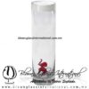 Tequilero Cilíndrico con Elefante y Borde de Color Opalino Blanco, Fábrica de Vidrio Soplado Artesanal, made in México - Blown Glass Factory Store Tonala, Handcraft, Handmade.