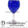 Copa Vino Sólido y Acanalado de Color Azul Cobalto, Fábrica de Vidrio Soplado Artesanal, made in México - Blown Glass Factory Store Tonala, Handcraft, Handmade.