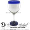 Copa Vino Borde y Pie de Color Azul Cobalto, Fábrica de Vidrio Soplado Artesanal, made in México - Blown Glass Factory Store Tonala, Handcraft, Handmade. Copa Vino Borde y Pie de Color Azul Cobalto, Fábrica de Vidrio Soplado Artesanal, made in México - Blown Glass Factory Store Tonala, Handcraft, Handmade.
