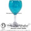 Copa Vino Sólido y Acanalado de Color Azul Aguamarina, Fábrica de Vidrio Soplado Artesanal, made in México - Blown Glass Factory Store Tonala, Handcraft, Handmade.