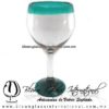 Copa Vino Borde y Pie de Color Azul Teal, Turquesa, Fábrica de Vidrio Soplado Artesanal, made in México - Blown Glass Factory Store Tonala, Handcraft, Handmade. Copa Vino Borde y Pie de Color Azul Teal, Turquesa, Fábrica de Vidrio Soplado Artesanal, made in México - Blown Glass Factory Store Tonala, Handcraft, Handmade.