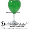 Copa Vino Sólido y Acanalado de Color Verde Jade, Fábrica de Vidrio Soplado Artesanal, made in México - Blown Glass Factory Store Tonala, Handcraft, Handmade.