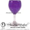 Copa Vino Sólido y Acanalado de Color Morado, Fábrica de Vidrio Soplado Artesanal, made in México - Blown Glass Factory Store Tonala, Handcraft, Handmade.