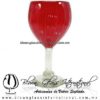 Copa Vino Sólido y Acanalado de Color Rojo, Fábrica de Vidrio Soplado Artesanal, made in México - Blown Glass Factory Store Tonala, Handcraft, Handmade.