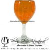 Copa Vino Sólido y Acanalado de Color Naranja, Fábrica de Vidrio Soplado Artesanal, made in México - Blown Glass Factory Store Tonala, Handcraft, Handmade.