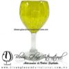 Copa Vino Sólido y Acanalado de Color Amarillo, Fábrica de Vidrio Soplado Artesanal, made in México - Blown Glass Factory Store Tonala, Handcraft, Handmade.