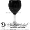 Copa Vino Sólido y Acanalado de Color Negro, Fábrica de Vidrio Soplado Artesanal, made in México - Blown Glass Factory Store Tonala, Handcraft, Handmade.