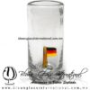 Tequilero Cilíndrico Cristal con Bandera de Alemania. Fábrica de Vidrio Soplado Artesanal, made in México - Blown Glass Factory Store Tonala, Handcraft, Handmade.