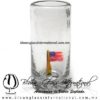 Tequilero Cilíndrico Cristal con Bandera de Estados Unidos. Fábrica de Vidrio Soplado Artesanal, made in México - Blown Glass Factory Store Tonala, Handcraft, Handmade.