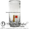 Tequilero Cilíndrico Cristal con Bandera de Japón. Fábrica de Vidrio Soplado Artesanal, made in México - Blown Glass Factory Store Tonala, Handcraft, Handmade.
