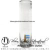 Tequilero Cilíndrico Cristal con Bandera de Argentina. Fábrica de Vidrio Soplado Artesanal, made in México - Blown Glass Factory Store Tonala, Handcraft, Handmade.