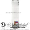 Tequilero Cilíndrico Cristal con Bandera de Argentina. Fábrica de Vidrio Soplado Artesanal, made in México - Blown Glass Factory Store Tonala, Handcraft, Handmade.