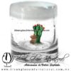 Tequilero Cilíndrico con Nopal-Rancherito y Borde de Color Blanco Opalino. Fábrica de Vidrio Soplado Artesanal, made in México - Blown Glass Factory Store Tonala, Handcraft, Handmade.