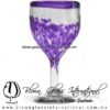 Copa Vino Borde y Pintas Inferior de Color Morado. Fábrica de Vidrio Soplado Artesanal, made in México - Blown Glass Factory Store Tonala, Handcraft, Handmade.