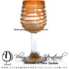 Copa Vino Borde Espiral y Pie de Color Naranja, Fábrica de Vidrio Soplado Artesanal, made in México - Blown Glass Factory Store Tonala, Handcraft, Handmade. Copa Vino Borde Espiral y Pie de Color Naranja, Fábrica de Vidrio Soplado Artesanal, made in México - Blown Glass Factory Store Tonala, Handcraft, Handmade.