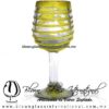 Copa Vino Borde Espiral y Pie de Color Amarillo, Fábrica de Vidrio Soplado Artesanal, made in México - Blown Glass Factory Store Tonala, Handcraft, Handmade. Copa Vino Borde Espiral y Pie de Color Amarillo, Fábrica de Vidrio Soplado Artesanal, made in México - Blown Glass Factory Store Tonala, Handcraft, Handmade.