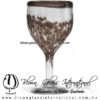 Copa Vino Borde y Pintas Inferior de Color Chocolate. Fábrica de Vidrio Soplado Artesanal, made in México - Blown Glass Factory Store Tonala, Handcraft, Handmade.
