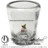 Tequilero Cónico Cristal con Rancherito Fábrica de Vidrio Soplado Artesanal, made in México - Blown Glass Factory Store Tonala, Handcraft, Handmade.