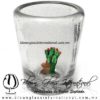 Tequilero Cónico Cristal con Nopal-Rancherito. Fábrica de Vidrio Soplado Artesanal, made in México - Blown Glass Factory Store Tonala, Handcraft, Handmade.