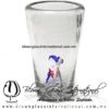 Tequilero Cónico Cristal con Chivas Fútbol. Fábrica de Vidrio Soplado Artesanal, made in México - Blown Glass Factory Store Tonala, Handcraft, Handmade.