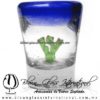 Tequilero Cónico con Nopal y Borde de Color Azul Cobalto. Fábrica de Vidrio Soplado Artesanal, made in México - Blown Glass Factory Store Tonala, Handcraft, Handmade Tequilero Cónico con Nopal y Borde de Color Azul Cobalto. Fábrica de Vidrio Soplado Artesanal, made in México - Blown Glass Factory Store Tonala, Handcraft, Handmade