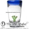 Tequilero Cónico con Nopal y Borde de Color Azul Cobalto. Fábrica de Vidrio Soplado Artesanal, made in México - Blown Glass Factory Store Tonala, Handcraft, Handmade Tequilero Cónico con Nopal y Borde de Color Azul Cobalto. Fábrica de Vidrio Soplado Artesanal, made in México - Blown Glass Factory Store Tonala, Handcraft, Handmade