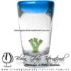 Tequilero Cónico con Nopal y Borde de Color Azul Aguamarina Aqua. Fábrica de Vidrio Soplado Artesanal, made in México - Blown Glass Factory Store Tonala, Handcraft, Handmade. Tequilero Cónico con Nopal y Borde de Color Azul Aguamarina Aqua. Fábrica de Vidrio Soplado Artesanal, made in México - Blown Glass Factory Store Tonala, Handcraft, Handmade.