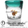 Tequilero Cónico con Águila y Borde de Color Azul Turquesa Teal. Fábrica de Vidrio Soplado Artesanal, made in México - Blown Glass Factory Store Tonala, Handcraft, Handmade. Tequilero Cónico con Águila y Borde de Color Azul Turquesa Teal. Fábrica de Vidrio Soplado Artesanal, made in México - Blown Glass Factory Store Tonala, Handcraft, Handmade.