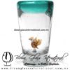 Tequilero Cónico con Águila y Borde de Color Azul Turquesa Teal. Fábrica de Vidrio Soplado Artesanal, made in México - Blown Glass Factory Store Tonala, Handcraft, Handmade. Tequilero Cónico con Águila y Borde de Color Azul Turquesa Teal. Fábrica de Vidrio Soplado Artesanal, made in México - Blown Glass Factory Store Tonala, Handcraft, Handmade.
