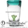 Tequilero Cónico con Nopal y Borde de Color Azul Teal Turquesa. Fábrica de Vidrio Soplado Artesanal, made in México - Blown Glass Factory Store Tonala, Handcraft, Handmade. Tequilero Cónico con Nopal y Borde de Color Azul Teal Turquesa. Fábrica de Vidrio Soplado Artesanal, made in México - Blown Glass Factory Store Tonala, Handcraft, Handmade.