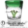 Tequilero Cónico con Nopal y Borde de Color Verde Jade. Fábrica de Vidrio Soplado Artesanal, made in México - Blown Glass Factory Store Tonala, Handcraft, Handmade. Tequilero Cónico con Nopal y Borde de Color Verde Jade. Fábrica de Vidrio Soplado Artesanal, made in México - Blown Glass Factory Store Tonala, Handcraft, Handmade.