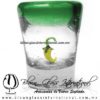 Tequilero Cónico con Chile y borde Verde Jade. Fábrica de Vidrio Soplado Artesanal, made in México - Blown Glass Factory Store Tonala, Handcraft, Handmade. Tequilero Cónico con Chile y borde Verde Jade. Fábrica de Vidrio Soplado Artesanal, made in México - Blown Glass Factory Store Tonala, Handcraft, Handmade.