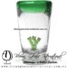 Tequilero Cónico con Nopal y Borde de Color Verde Jade. Fábrica de Vidrio Soplado Artesanal, made in México - Blown Glass Factory Store Tonala, Handcraft, Handmade. Tequilero Cónico con Nopal y Borde de Color Verde Jade. Fábrica de Vidrio Soplado Artesanal, made in México - Blown Glass Factory Store Tonala, Handcraft, Handmade.