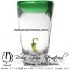 Tequilero Cónico con Chile y borde Verde Jade. Fábrica de Vidrio Soplado Artesanal, made in México - Blown Glass Factory Store Tonala, Handcraft, Handmade. Tequilero Cónico con Chile y borde Verde Jade. Fábrica de Vidrio Soplado Artesanal, made in México - Blown Glass Factory Store Tonala, Handcraft, Handmade.