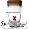Tequilero Cónico con Elefante y borde Ámbar. Fábrica de Vidrio Soplado Artesanal, made in México - Blown Glass Factory Store Tonala, Handcraft, Handmade.