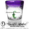 Tequilero Cónico con Chile y borde Morado. Fábrica de Vidrio Soplado Artesanal, made in México - Blown Glass Factory Store Tonala, Handcraft, Handmade. Tequilero Cónico con Chile y borde Morado. Fábrica de Vidrio Soplado Artesanal, made in México - Blown Glass Factory Store Tonala, Handcraft, Handmade.